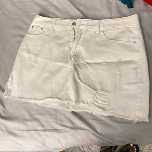 White Denim Skirt